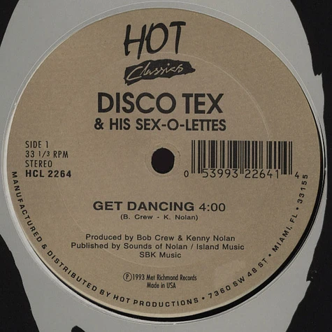 Disco Tex & His Sex-O-Lettes / New York City - Get Dancing / I'm Doing Fine Now