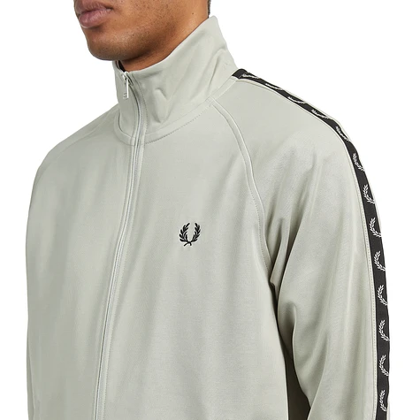Fred Perry - Contrast Tape Track Jacket (Light Oyster / Black) | HHV