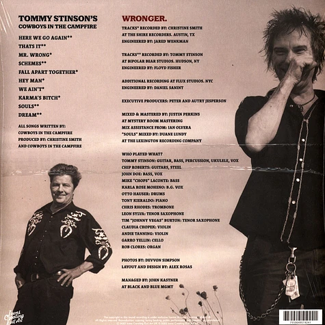 Tommy Stinson's Cowboys In The Campfire - Wronger Random Colored Vinyl Edition