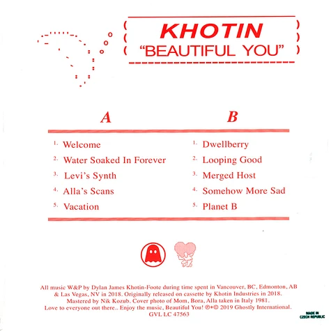 Khotin - Beautiful You Transparent Red Vinyl Edition