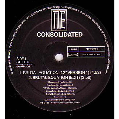 Consolidated - Brutal Equation (Remixes)