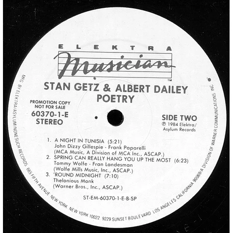 Stan Getz & Albert Dailey - Poetry