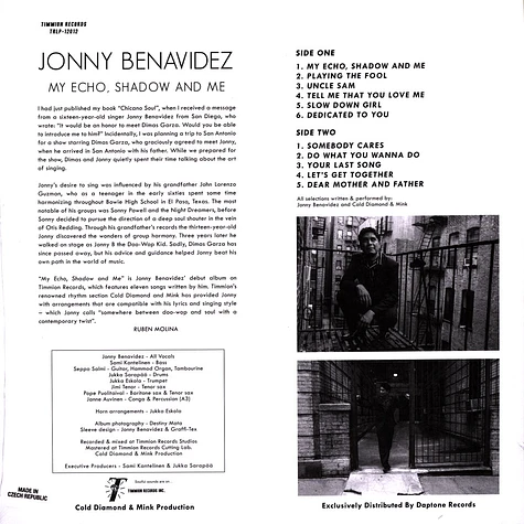 Jonny Benavidez - My Echo, Shadow And Me Black Vinyl Edition