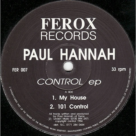 Paul Hannah - Control EP