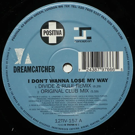 Dreamcatcher - I Don't Wanna Lose My Way 12"(1 Of 2)