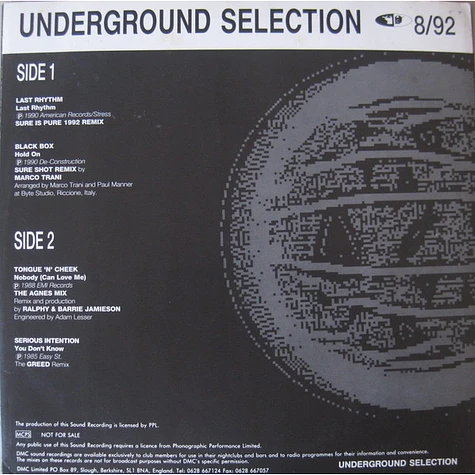 V.A. - Underground Selection 8/92