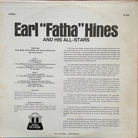 Earl Hines And His All-Stars - Earl "Fatha" Hines And His All-Stars