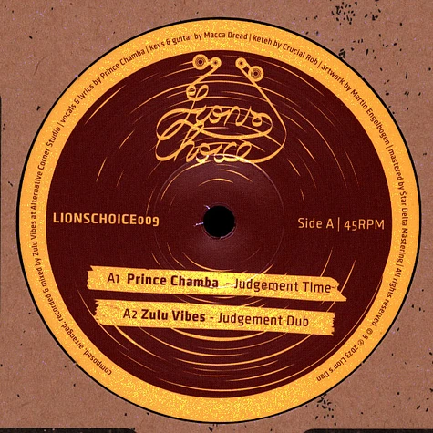 Prince Chamba Meets Zulu Vibes - Judgement Time / Concious Way