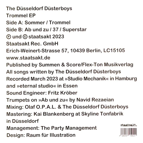 The Düsseldorf Düsterboys - Trommel EP HHV Exclusive White Vinyl Edition