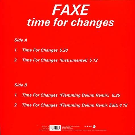 Faxe - Time For Changes Coloured Vinyl