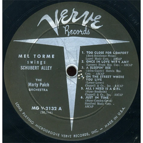 Mel Tormé With Marty Paich Orchestra - Swings Shubert Alley