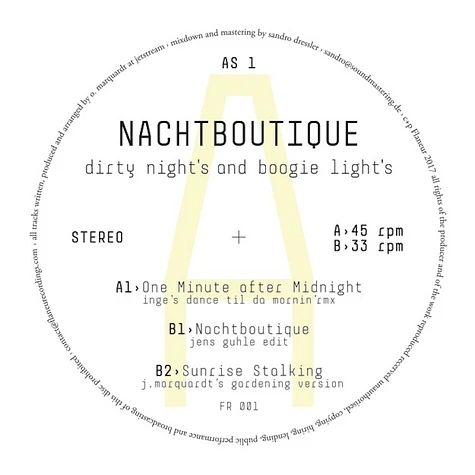 DJ Jauche - Nachtboutique 2023 Repress - Dirty Nights And Boogie Lights (Album Sampler 1)