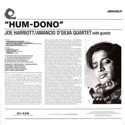 Joe Harriot/Amancio D'Silva Quartet - Hum Dono