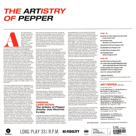 Art Pepper - The Artistry Of Pepper