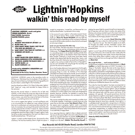 Lightnin' Hopkins - Walkin' This Road By Myself