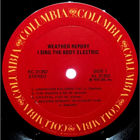 Weather Report - I Sing The Body Electric