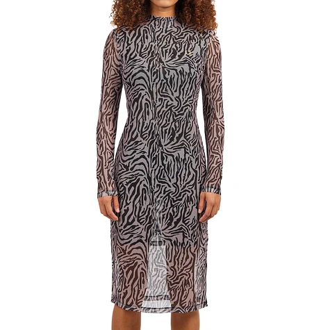 ■FRED PERRY■ Amy Winehouse Zebra Knit Dress Dusty Rose Pin Fred Perry x Amy Winehouse Foundation - Zebra Print Mesh