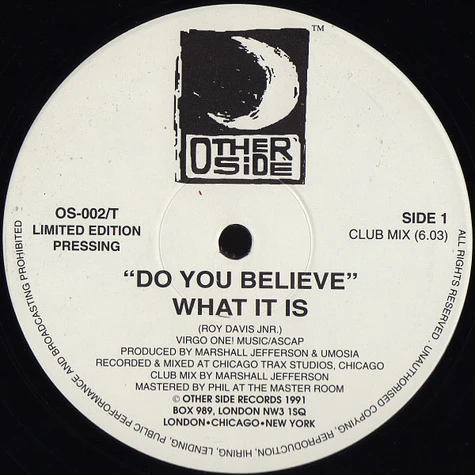 What It Is - Do You Believe