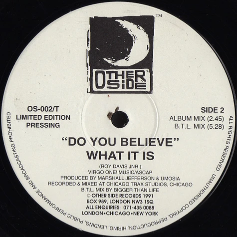 What It Is - Do You Believe