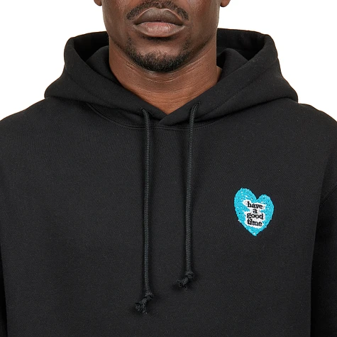 have a good time - Blue Heart Logo Embroidered Pullover Hoodie FL