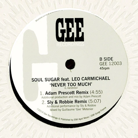 Soul Sugar /Leonardo Carmichael - Never Too Much Remix