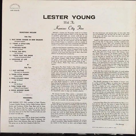 Lester Young - Lester Young With The Kansas City Five