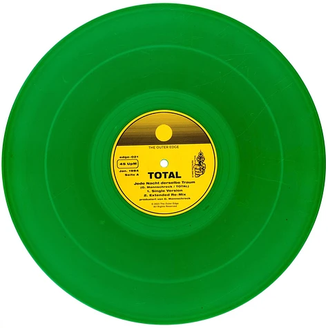 Total - Jede Nacht Derselbe Traum Limited Green Transparent Vinyl Edition