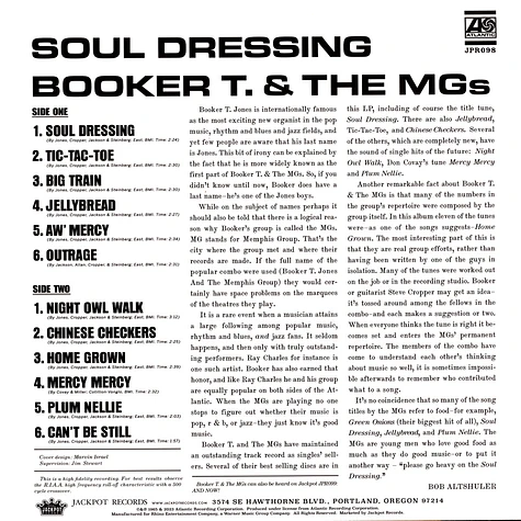 Booker T. And The Mg's - Soul Dressing Mono Clear Vinyl Edtion