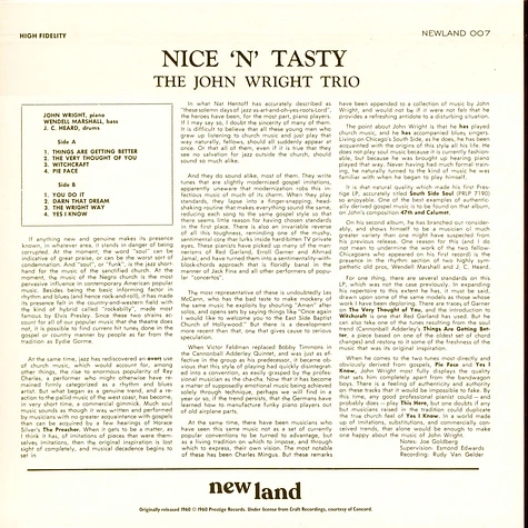 John Wright Trio - Nice'N'Tasty