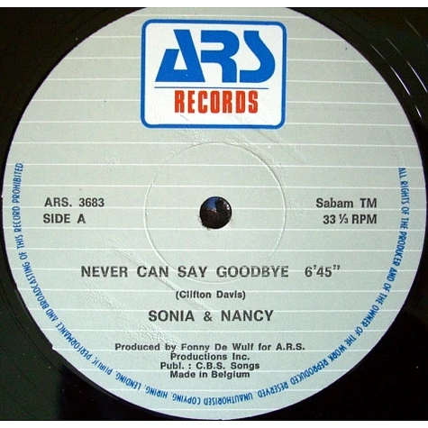 Sonia & Nancy - Never Can Say Goodbye