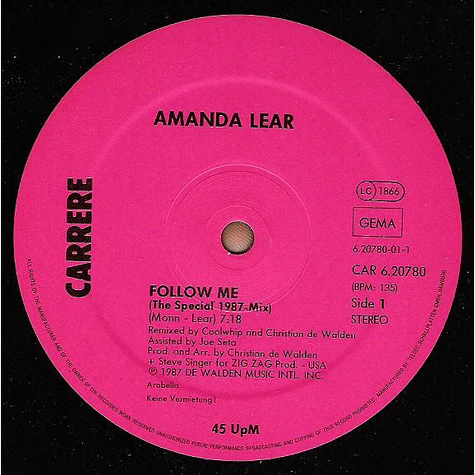 Amanda Lear - Follow Me (The Special 1987-Mix)