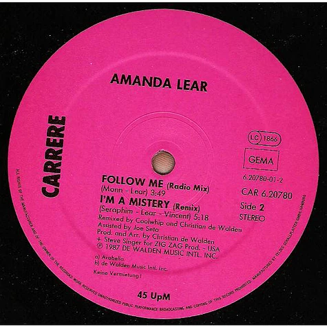 Amanda Lear - Follow Me (The Special 1987-Mix)