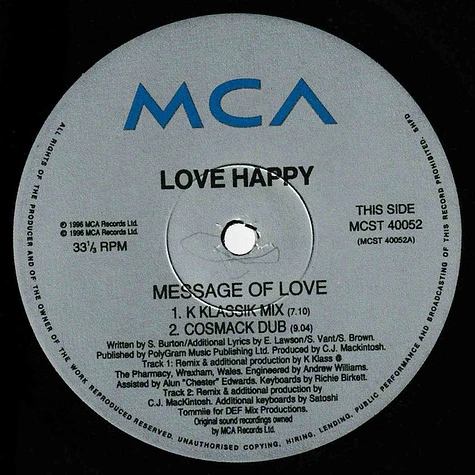 Love Happy - Message Of Love