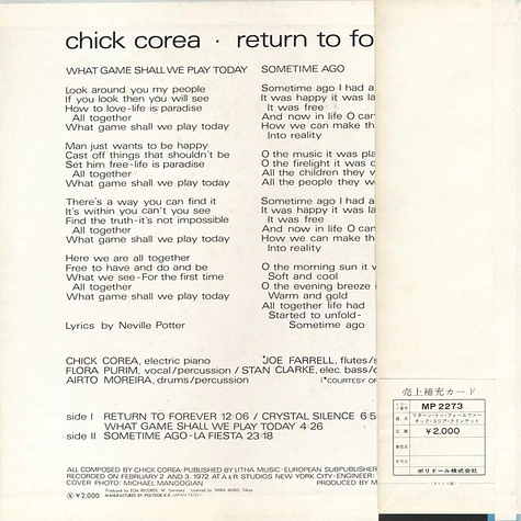 Chick Corea - Return To Forever