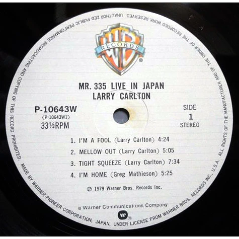 Larry Carlton = Larry Carlton - Mr. 335 - Live In Japan = ライヴ ・ イン・ジャパン