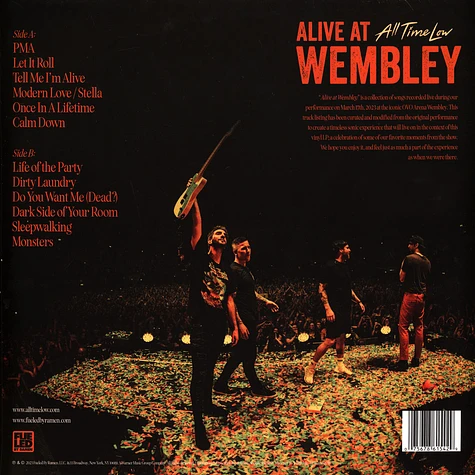 All Time Low - Alive At Wembley Black Friday Record Store Day 2023 Vinyl Edition