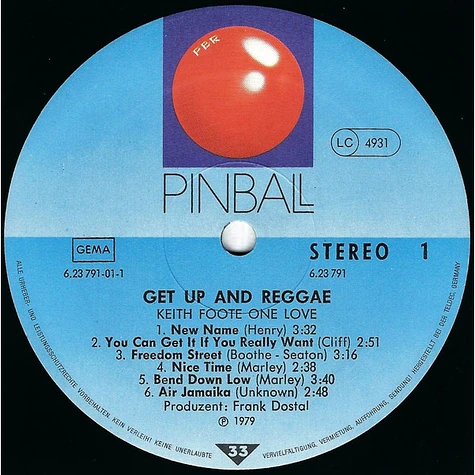 Keith Foote One Love - Get Up And Reggae