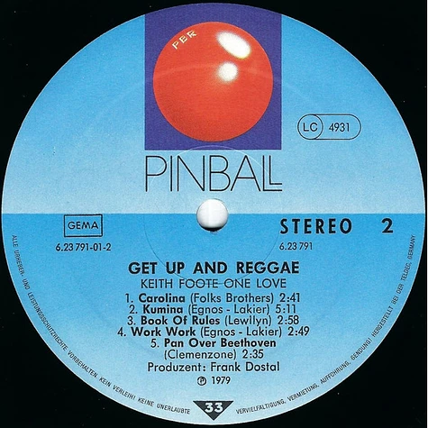 Keith Foote One Love - Get Up And Reggae