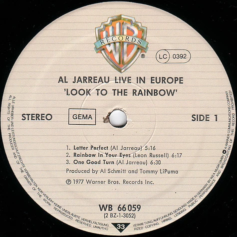 Al Jarreau - Look To The Rainbow - Live In Europe