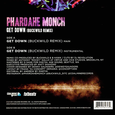 Pharoahe Monch - Get Down Buckwild Remix Black Vinyl Edition