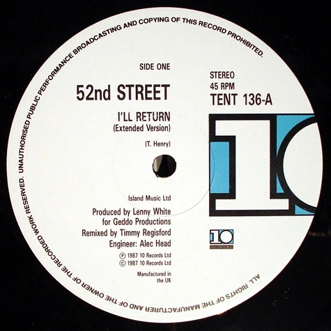 52nd Street - I'll Return