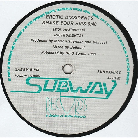 Erotic Dissidents - Shake Your Hips