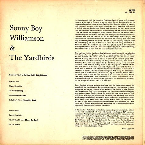 Sonny Boy Williamson & The Yardbirds - Sonny Boy Williamson & The Yardbirds