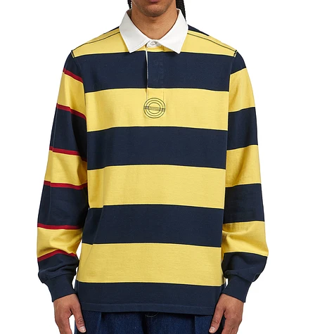 Pop Trading Company - Striped Logo Rugby Polo Sweat