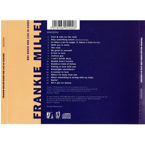 Frankie Miller - BBC Radio One Live In Concert