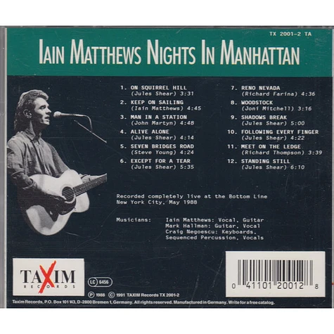Iain Matthews - Nights In Manhattan