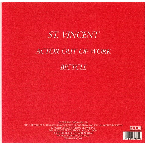 St. Vincent - Actor Out Of Work / Bicycle