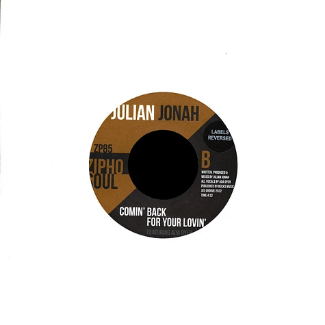 Julian Jonah - Now's The Time For Us Feat Tamika / Comin' Back For Your Lovin' Feat Ada Dyer (Reversed Label Stickers)