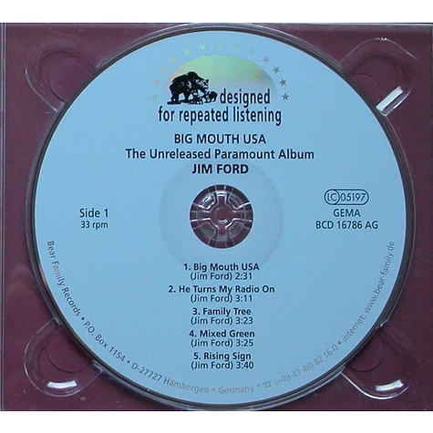 Jim Ford - Big Mouth USA The Unissued Paramount Album