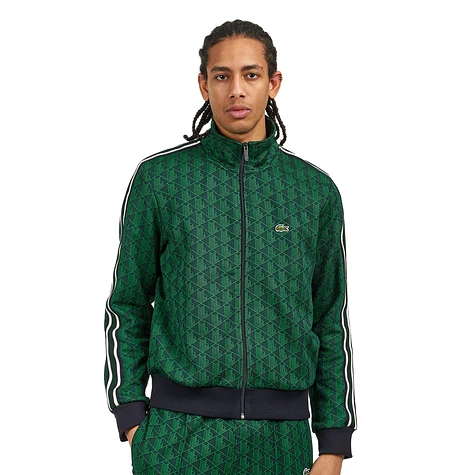 Lacoste - Paris Jacquard Monogram Track Jacket (Navy Blue / Sorrel 